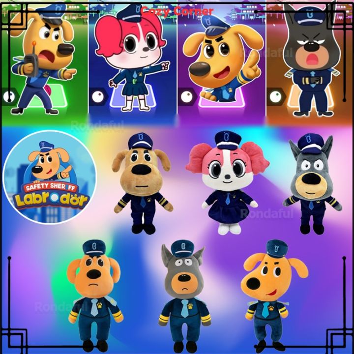 CozyCute Labrador Sheriff Plush Toy Cartoon BabyBus Security Sheriff Stuffed Doll Children's Day Birthday Gift chenhomph