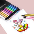 12 Color Metallic Colored Pencils Drawing Sketching Set Coloring Colour Pencils.
