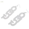 2x cool Acrylic Large OMG Letters Dangle Drop Earring Hip. 