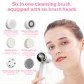 LED Electric Facial Cleansing Brush 6 In 1 Face Cleaner Blackhead Removal Pore Clean Skin Rejuvenation Beauty Care Device. 