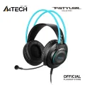 A4TECH Fstyler FH200i Stereo Surround Sound Head Phone - Over-Ear Headphone - 3.5 mm- Noise Cancelling - For Mobile/ PC/ Laptop/ PS4 - Ice Blue/Grey. 