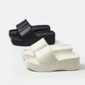 Women Fashion Slippers 6cm Wedge Heel Outdoor Indoor Slides Eva Soft Flip Flops Thick Sole Anti-Slip Sandals for Girls.
