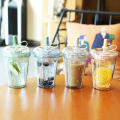 Simple And Transparent Plastic Straw Cup Student And Children's Milk Tea Cup Large Capacity Water Cup Summer Donut Ice Cup. 