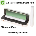 1 Roll A4 White Blank Thermal Printing Paper Roll 210mm x 30mm(8.3*12in) For Brother PAR411,, Peri Page A4 Portable Printer, Wireless Thermal Printer 210mm Photo Thermal Printer USB & BT with  Long Lasting for 10 Years. 