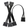 4Pin IDE 1 to 5 SATA 15Pin Hard Drive Power Supply Splitter Cable for DIY Hard Disk PC Sever 18AWG Power.