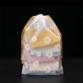 1PC Daisy Pattern Drawstring Storage Bag Waterproof Matte Transparent Packaging Clothing Organization Bags Household Travel Supplies.