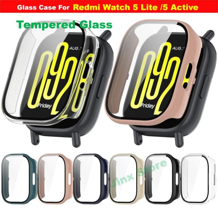 Tempered Glass Case For Redmi Watch 5 Active /5 Lite Smart Watch Strap Bumper Screen Protector Cover Film For Xiaomi Accessories