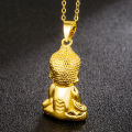 Gold-plated Buddha head chanting Buddhist scriptures, Buddha pendant, auspicious ornaments, sand gold Buddha head pendant. 