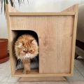 Modern Cat House Nightstand, Wooden Pet House, Cat Bed, Cat Crate, Cat Kennel, Wood Cat House, Pet House, Pet Furniture, Cat Furniture. 