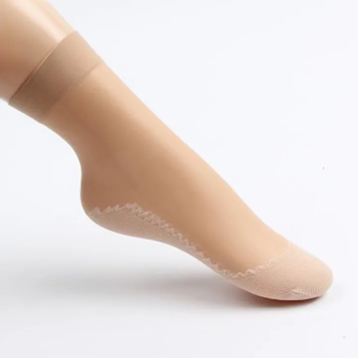 New%201Pairs%20Silky%20Anti-Slip%20Cotton%20Sole%20Sheer%20Ankle%20High%20Tights%20Hosiery%20Socks%20Reinforced%20Toe%20Velvet%20Silk%20Women%20Sock%20Cotton%20Bottom%20-%20Image%203