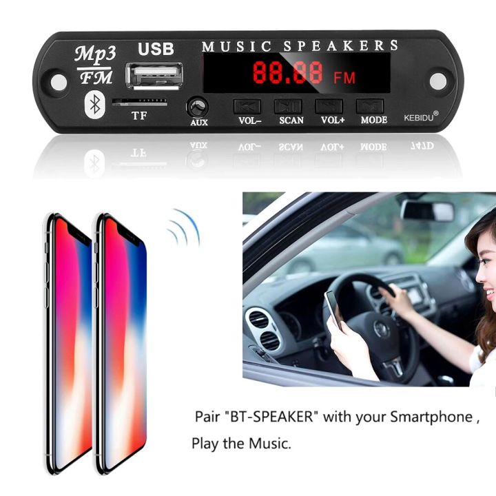 Kebidu%209V-12V%20Wireless%20Bluetooth%20MP3%20WMA%20Decoder%20Board%20Car%20Audio%20MP3%20Player%20USB%20TF%20FM%20Radio%20Module%20For%20Car%20Speaker%20-%20Image%204