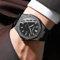 BINBONG Fashion Casual Men Watches Big Dial Silver Stainless Steel Calendar Quartz Wristwatch Classic Top Brand Male Clock B0233. 