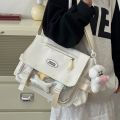 Cute college style girl crossbody bag, Japanese ins, student large-capacity versatile messenger bag, transparent bar, chirp bag. 