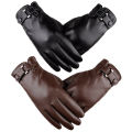 【Limited edition】 Winter Leather Gloves Full Finger Motorcycle Driving Warm Screen Huiye. 