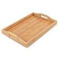 Serving Tray Bamboo - Wooden Tray with Handles - Great for Dinner Trays, Tea Tray, Bar Tray, Breakfast Tray, or Any Food Tray. 