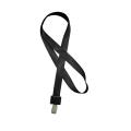 1PC Lanyard Metal Hook Hanging Neck Rope for ID Card Holder (Black).