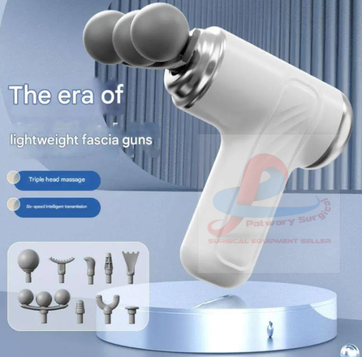 3-Head Fascia Gun 9-Head Interchangeable Body Massager Deep Hitting Muscle Relaxation Shoulder, Waist and Back Massager