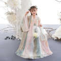 Girl's Hanfu, Chinese baby Tang costume, Ru skirt, autumn and winter ancient style, super immortal children's little girl dress. 