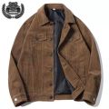 【Solo Yolo】Retro Corduroy Jacket Men's Spring and Autumn Mature Stable Lapel Workwear Tops Casual Loose Cotton Jacket.