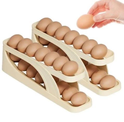 1%20pcs%20Egg%20Dispenser%20-%20Food%20Grade%20Plastic,%20White,%20Made%20in%20China,%2014-15%20Egg%20Capacity,%20Rolling%20and%20Automatic%20Sliding%20Spiral%20Holder,%20Ideal%20for%20Refrigerator%20Storage%20-%20Image%202