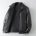 PU Leather Jackets For Men Clothing Autumn Winter Thick Warm Turn Down Collar Biker Jacket Slim Fit Casual Male Coat Black 5XL-M. 