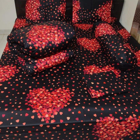 Premium Quality Love Color Twill Fabric Comforter With Bedding Set 5 in 1