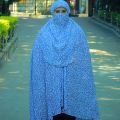 Beautiful black print white khimar muslim hijab with niqab for muslim womens china linen.