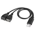 USB Splitter Cable, USB 2.0 A Male to Dual USB Female Jack Y Splitter Charger Cable.