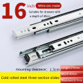 12-16 inches Stainless Steel Drawer Slides Soft Close Drawer Track Rail Sliding Three-Section Cabinet Slides Furniture Hardware. 