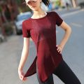 Yoga Clothes for Women Summer Thin Slightly Transparent Quick-DryingTT-shirt Workout Clothes Loose Large Size Blouse Sports Top. 