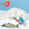 Vist Fox Kitten Catnip Toy Realistic Shape Pet Plush 3D Fish Shape Kitten Catnip Teeth Grinding Toy. 