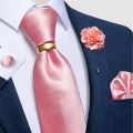 New Designer Men's Ties Luxury 8cm Wedding Ties For Silk Jacquard Woven Men Necktie Ring Brooch Cufflinks Hanky Set DiBanGu. 