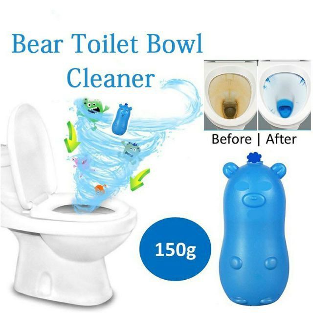 Cute Bear Blue Bubble Toilet Cleaner Magic Automatic Flush Toilet Cleaner Helper Blue Bubble Cleaning Deodorizes For Bathroom