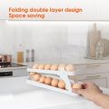 Rolling Egg Dispenser, Foldable Space-Saving Automatic Egg Roller Dispenser. 