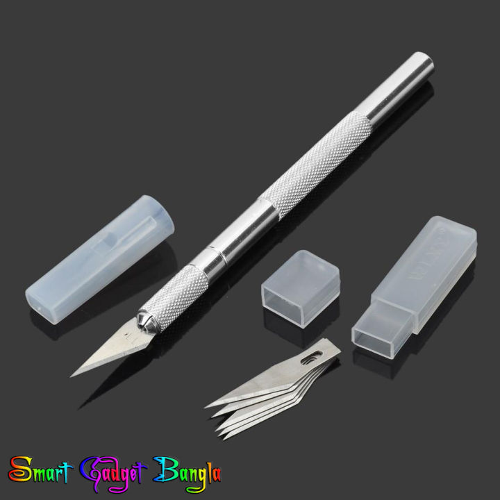 Precision%20Hobby_Knife,%20Stainless%20Steel%20Cutter%20Craft_Knife%20Set%20With%205%20Pieces%20Blade%20-%20Image%202