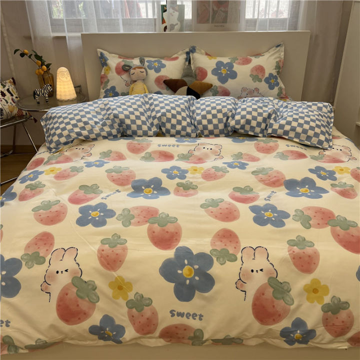Black%20cartoon%20briquettes%20fairy%20bed%20sheet%20duvet%20cover%20four-piece%20set%20washed%20cotton%20student%20dormitory%20bed%20single%20three-piece%20set%20-%20Image%207