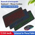 Laptop Tablet Silent LED Wireless Keyboard And Mouse RGB Backlit Keycaps Bluetooth For Phone Tablet Laptop. 