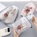 Drawstring Bag Cosmetic Storage Bag Pouch Bag Bear Transparent Travel Classification Bag Ziplock Bag.