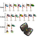 16pcs Spinners Spoons Crankbaits Bass Fishing Lures Kit Portable Swivel Sequins Trout Rig Jigs Hooks Fishing Equipment. 