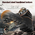 Diansen Indestructible Boots Steel Toe Anti-smash Safety Work Shoes For Men Women Waterproof Work Leather Shoes Non-slip Shoes BunnyGarden.