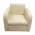 Single Seater Straight-backed Snug Sofa Set for Home and Office Faux Leather Off White and Cholocate - Sofa.