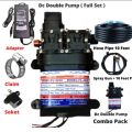 DC 24V Heavy Duty Double Motor Water Pump With 30 FOOT Pipe For Bike, Car Washing, Garden, irrigation & Medicine Spray .Double Motor Water Pump For Bike, Car Washing, Garden, irrigation & Medicine Spray.