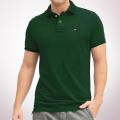 Green Cotton Polo For Men - Polo T Shirt For Men. 