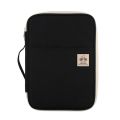 A4 Document Storage Bag Waterproof Oxford Cloth Multifunctional Business Organizer Bag File Folder Stationery Organizer Zipper (Black). 