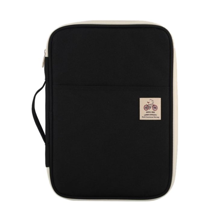 A4%20Document%20Storage%20Bag%20Waterproof%20Oxford%20Cloth%20Multifunctional%20Business%20Organizer%20Bag%20File%20Folder%20Stationery%20Organizer%20Zipper%20(Black)%20-%20Image%202
