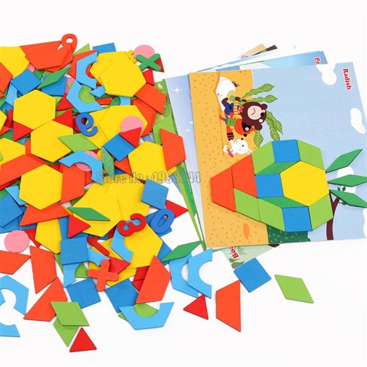 250pcs%203d%20Puzzles%20Wooden%20Toy%20Kids%20Geometric%20Shape%20Tangram%20Jigsaw%20Puzzle%20Baby%20Educational%20Learning%20Wood%20Toys%20For%20Children%20Game%20-%20Image%205
