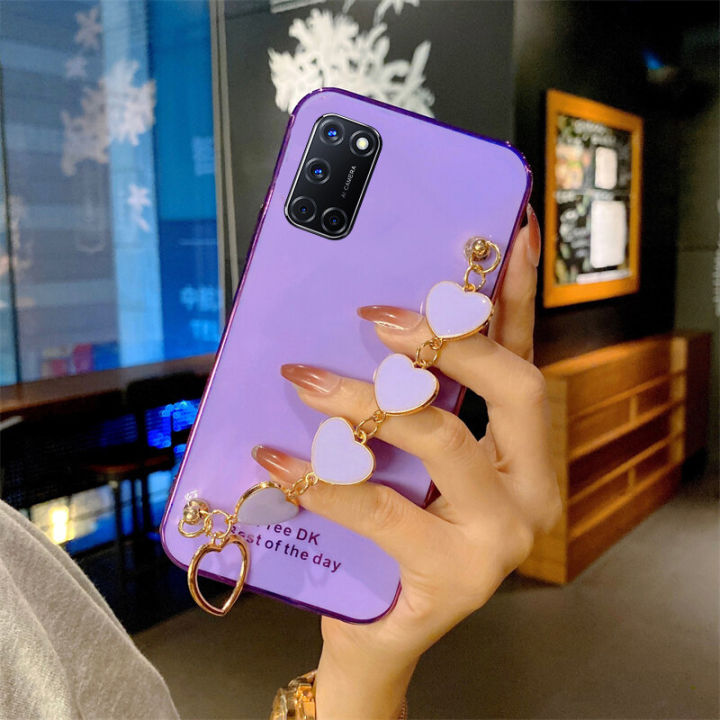 Phone%20case%20OPPO%20A92%20Soft%20Case%20Transparent%20Plating%20Electroplating%20Shiny%20Cases%20+%20Love%20Bracelet%20For%20OPPO%20A92%20Cover%20-%20Image%204