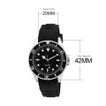 Diver Style Watch Rotating Bezel 42mm Dial Japan Movement Geneva Rubber Strap. 