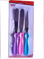 3 Pcs Set Stainless Steel Butter Cake Cream Knife Smoother Spatula Fondant Pastry Tool. 