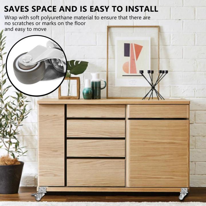 4Pcs%201/1.25/2%20In%20Furniture%20Castors%20Universal%20Swivel%20Casters%20with%20Safety%20Brake%20Silent%20Trolley%20Wheels%20for%20Moving%20Table%20Chair%20Sofa%20-%20Image%202
